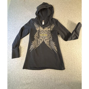 Harley Davidson Women’s Hoodie Medium Latus Motors Portland OR Winged Logo